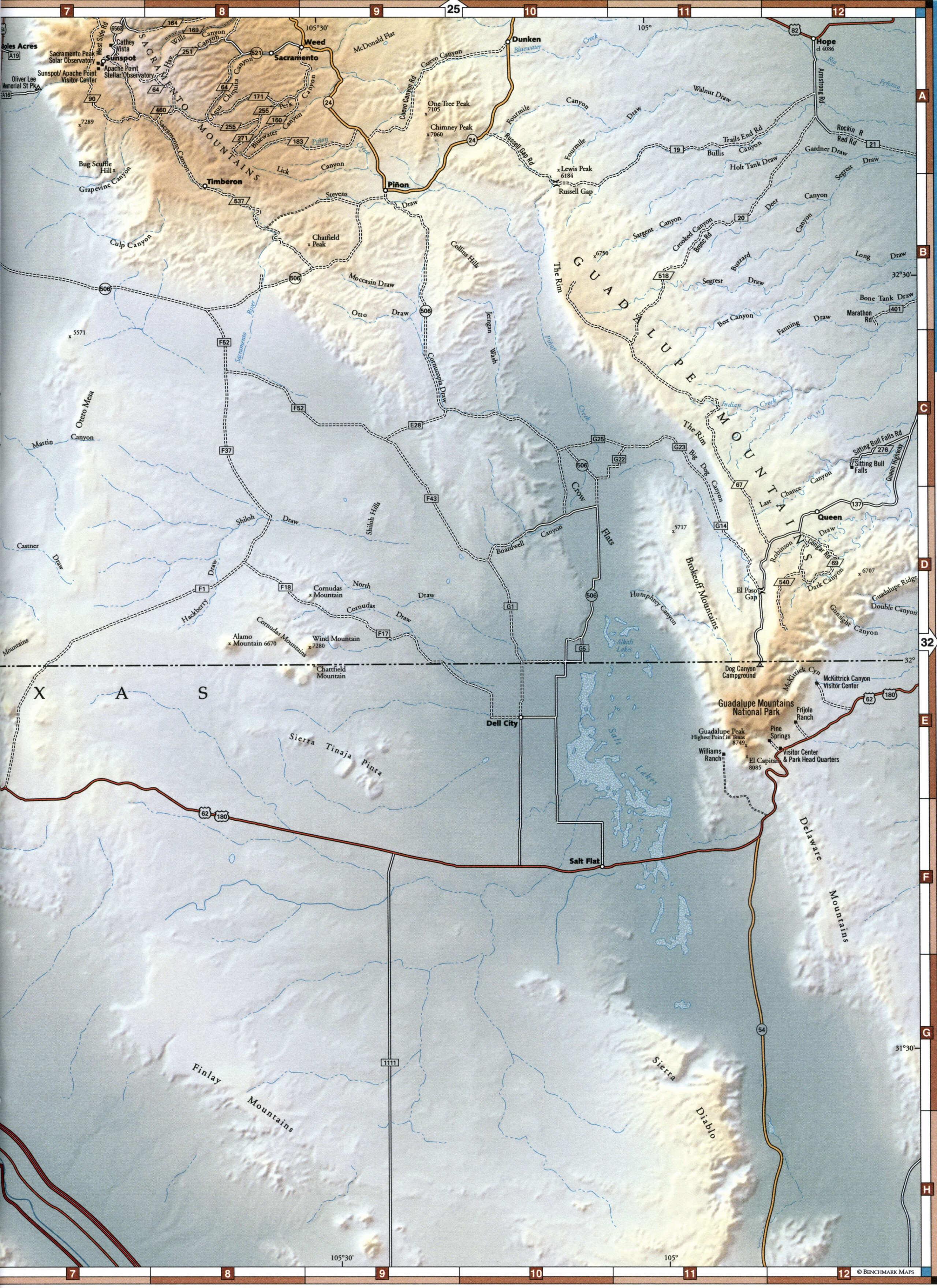 landscape map of Chaves County