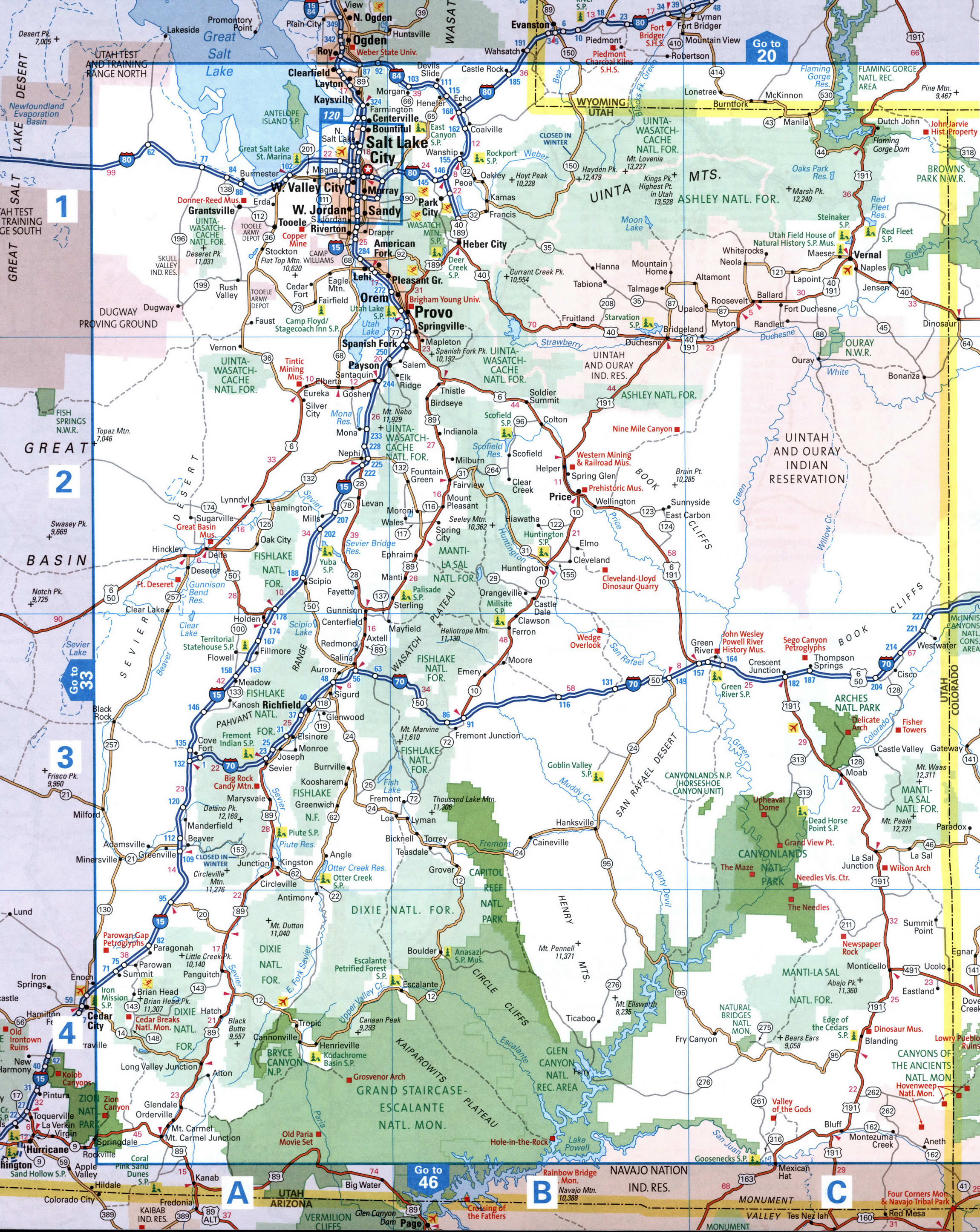 map of the Salt Lake City and Provo area