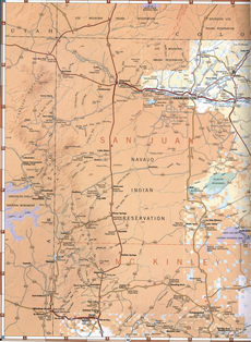 Large map of San Juan County, New Mexico, USA