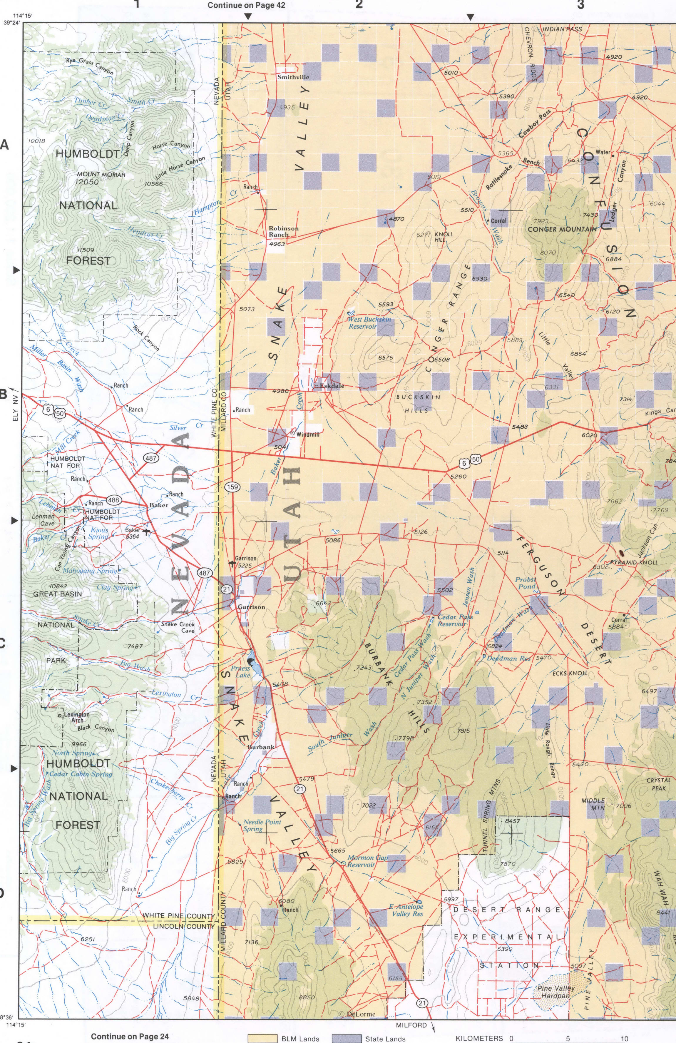 Topographic map of Southwest Utah - Millard CO