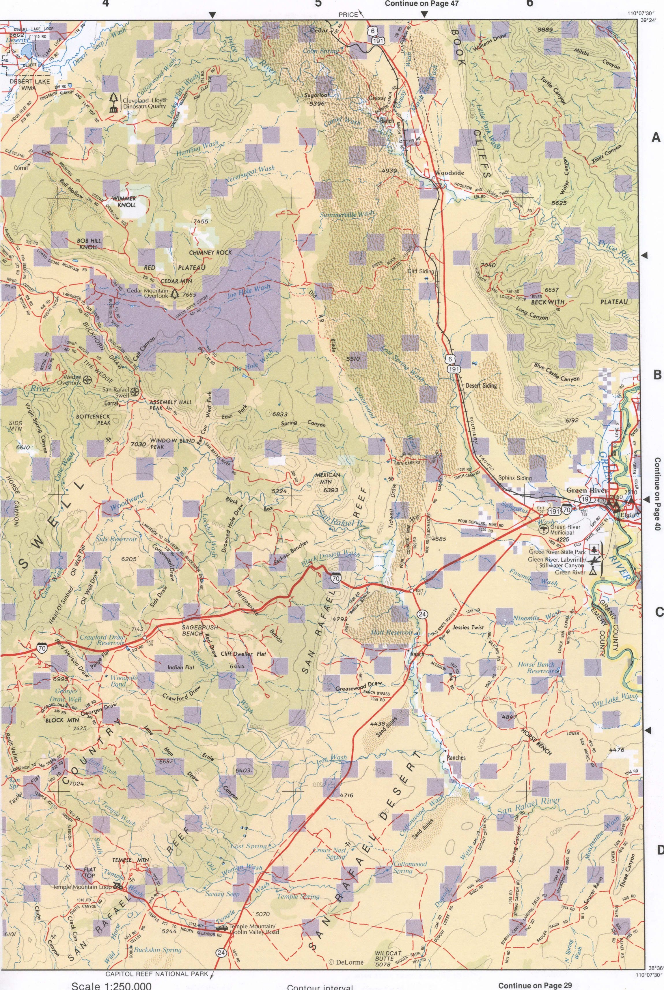 Map of Southeast Utah - Emery county
