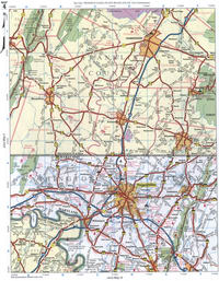 map of Washington County MD and Franklin CO PA