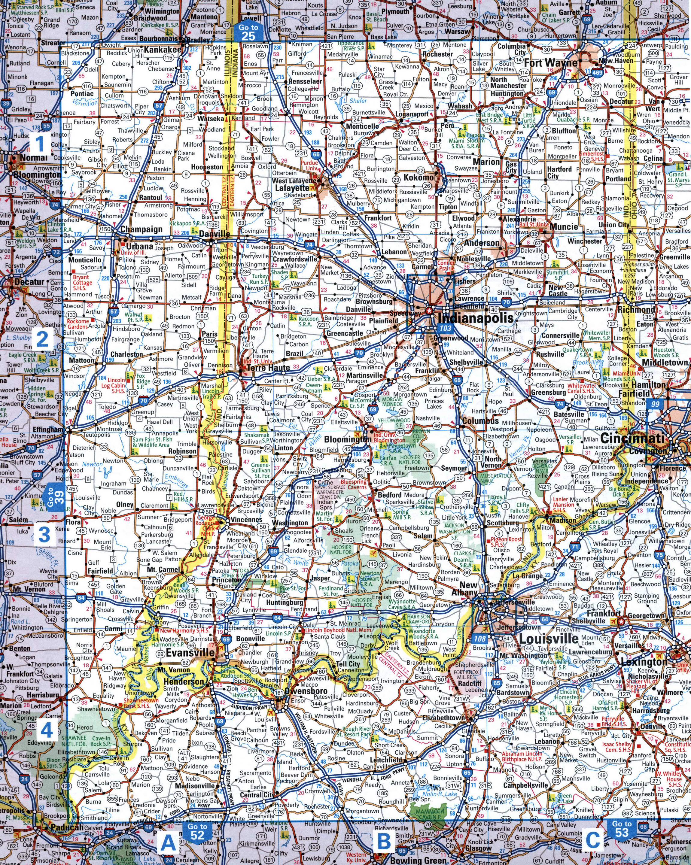 map of the Indianapolis and Fort Wayne area