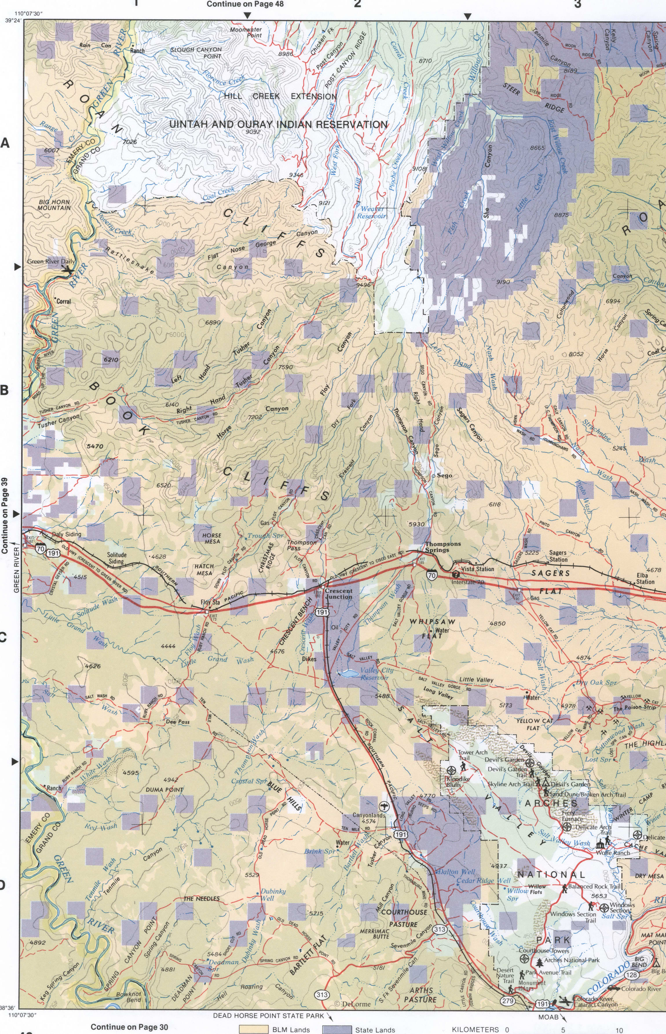 Map of Southeast Utah - Grand county Map of Southeast Utah - Grand county