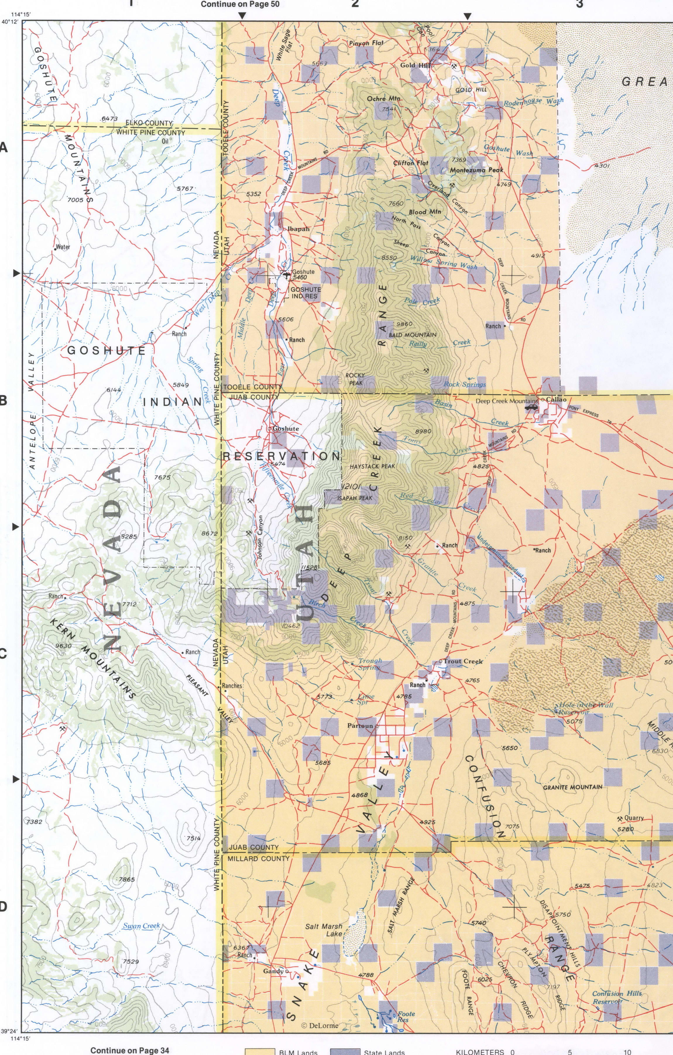 Map of Northwest Utah - Tooele and Juab counties Map of Northwest Utah - Tooele and Juab counties