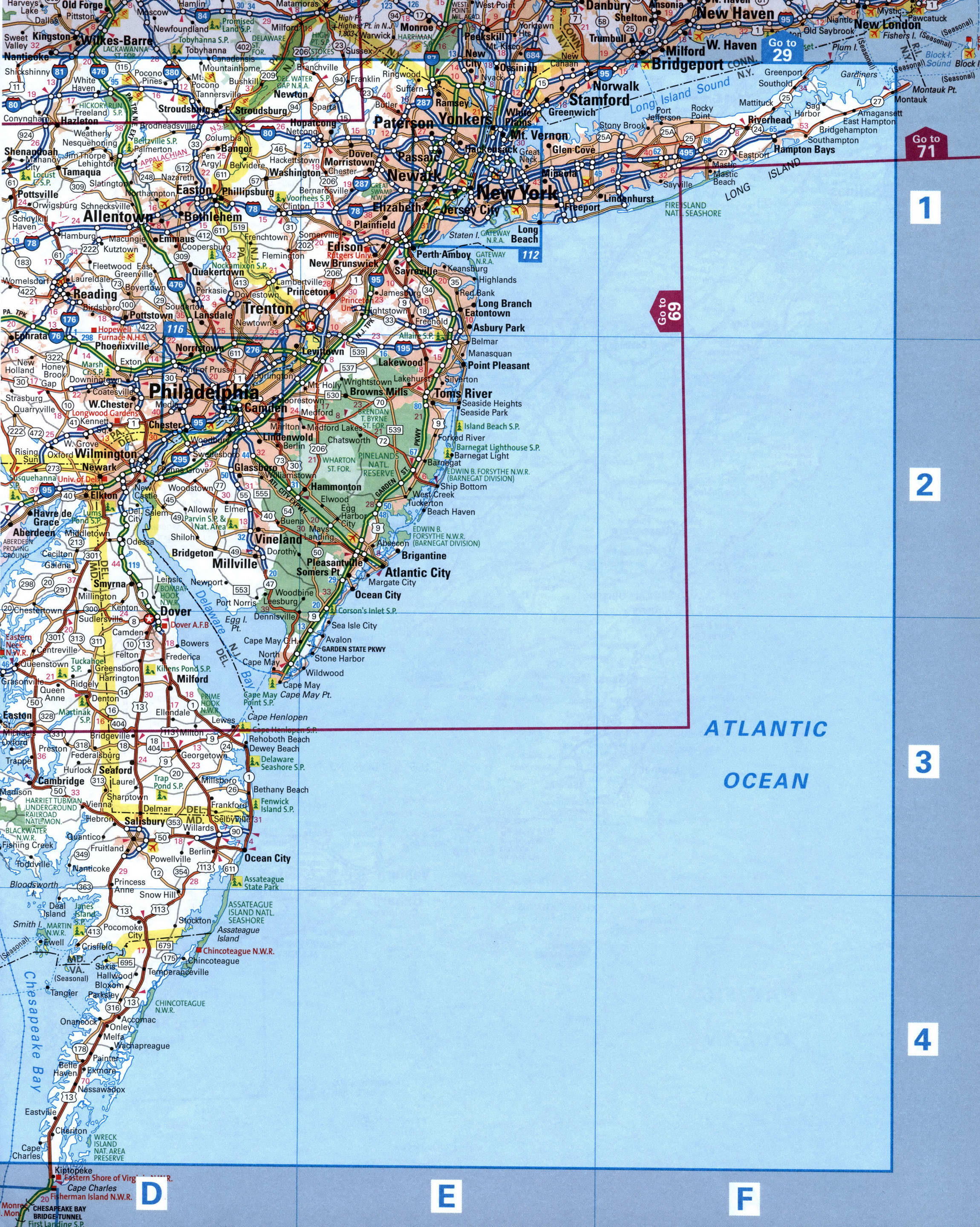 map of the New York and Philadelphia area