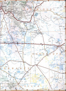map of San Miguel County, New Mexico, USA