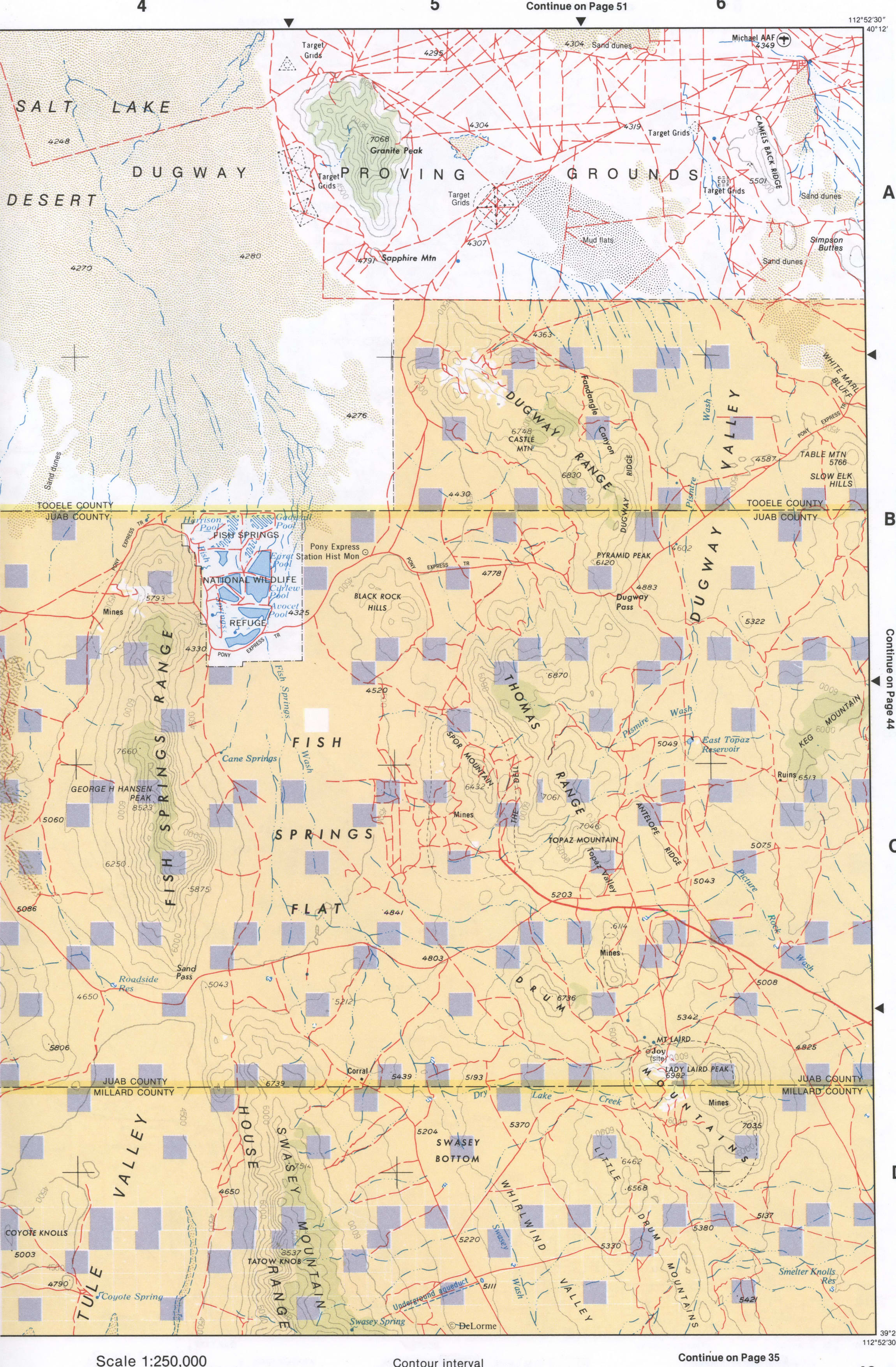 Map of Northwest Utah - Tooele and Juab counties Map of Northwest Utah - Tooele and Juab counties