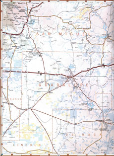 map of Guadalupe County, New Mexico, USA