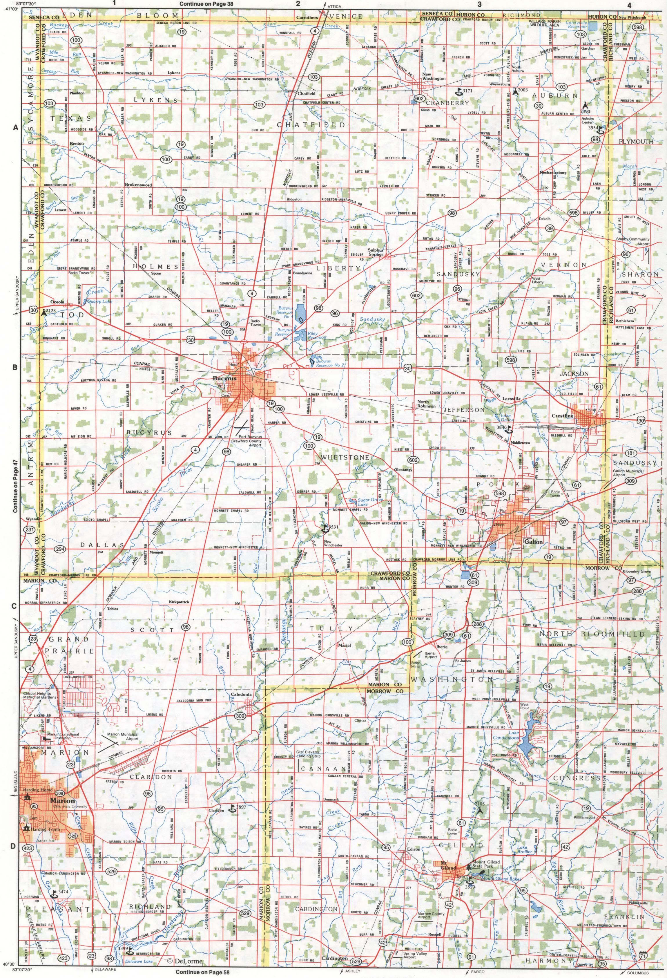 Map of Crawford CO, Ohio