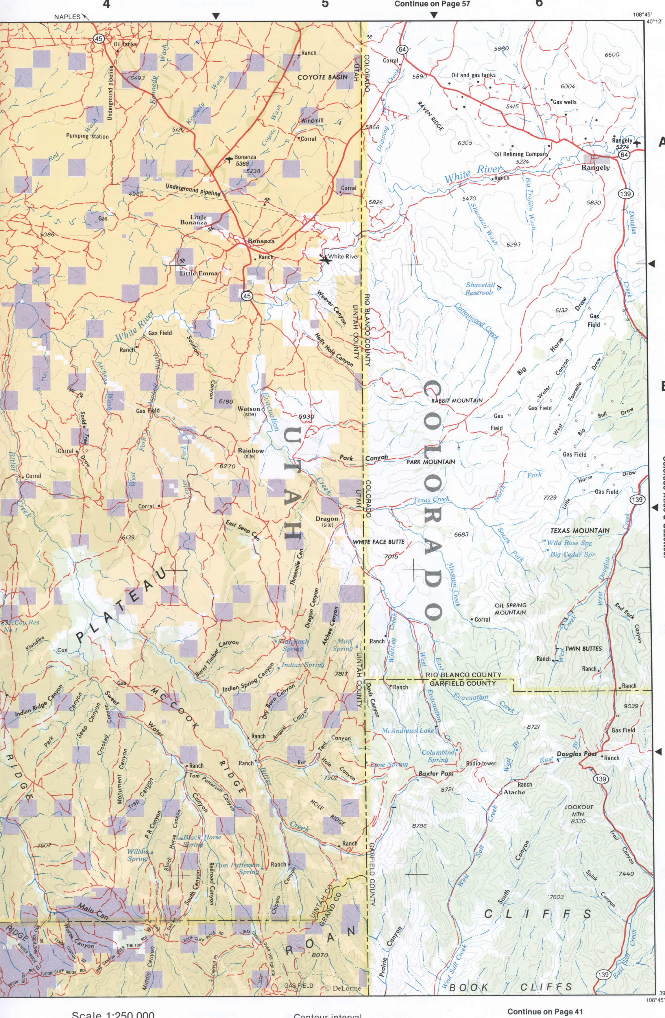 Map of Northeast Utah - Uintah county Map of Northeast Utah - Uintah county