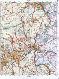 map of Warpen County NJ, Monroe County PA, Northampton PA