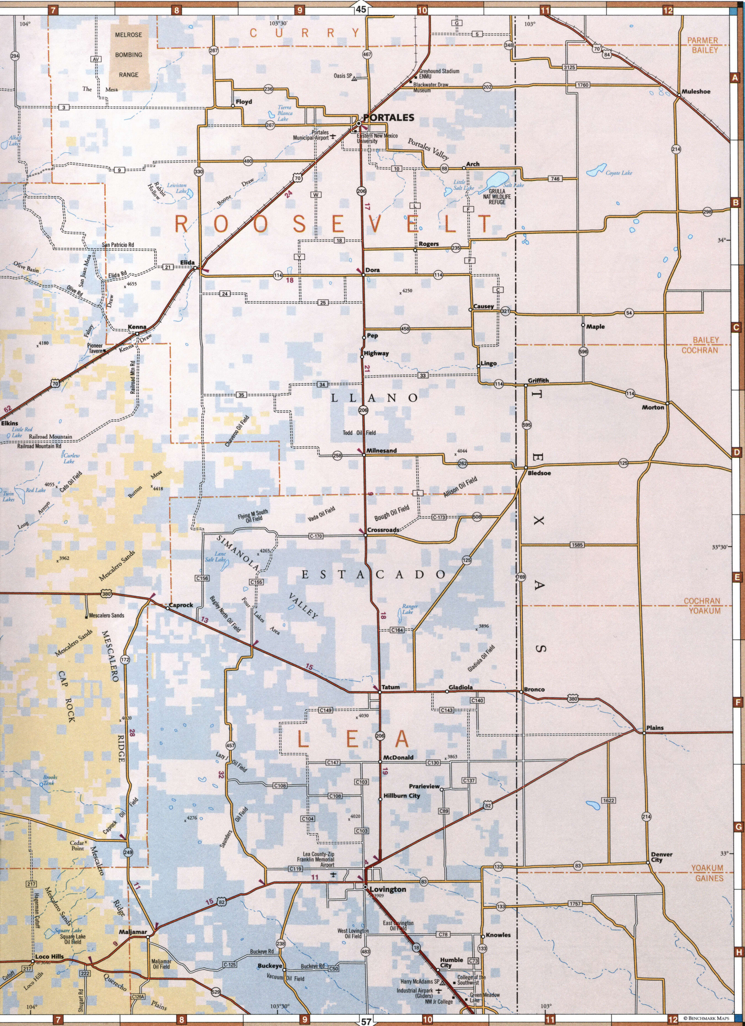 map of public lands in Roosevelt County