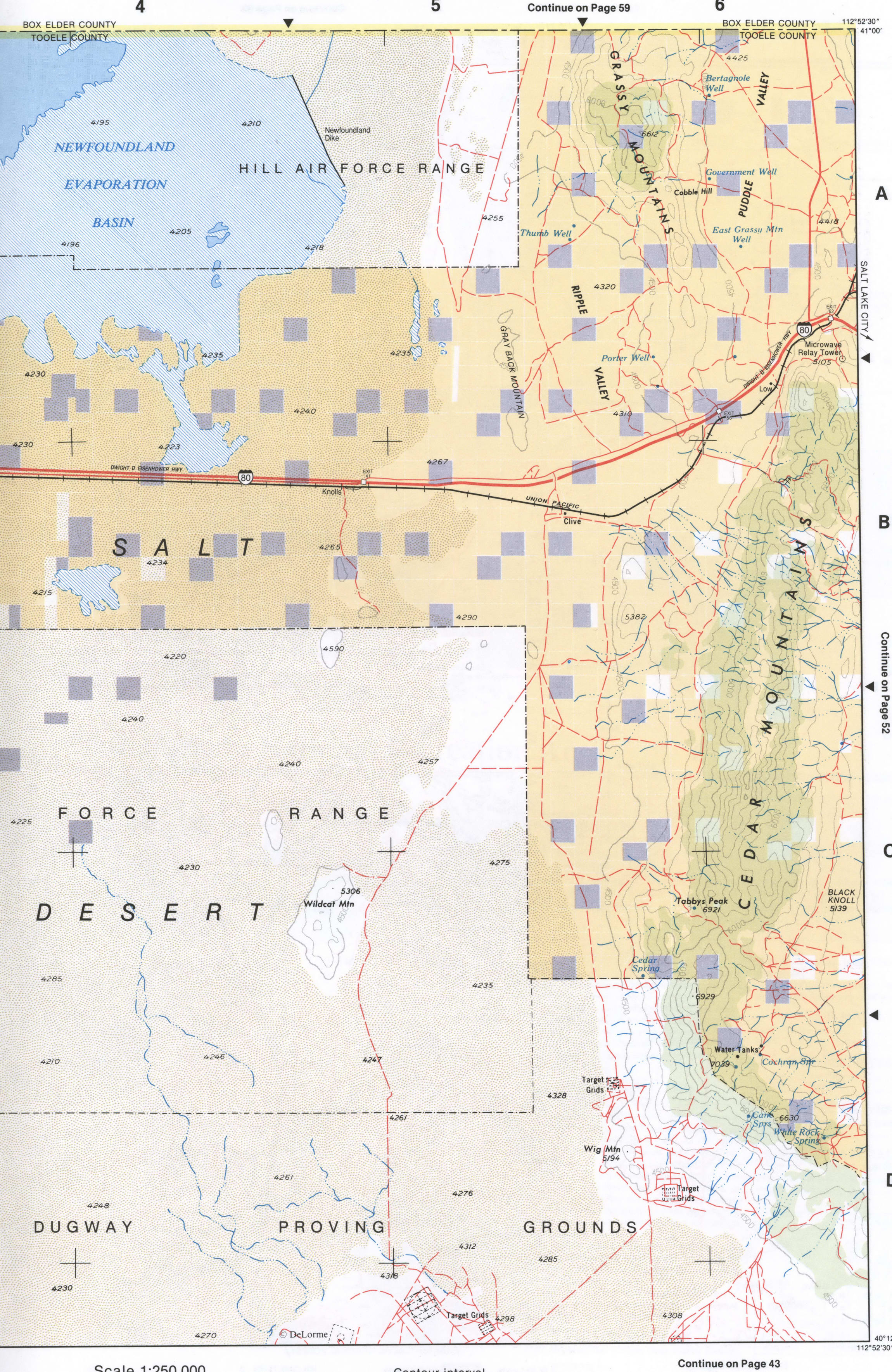 Map of Northwest Utah - Tooele county