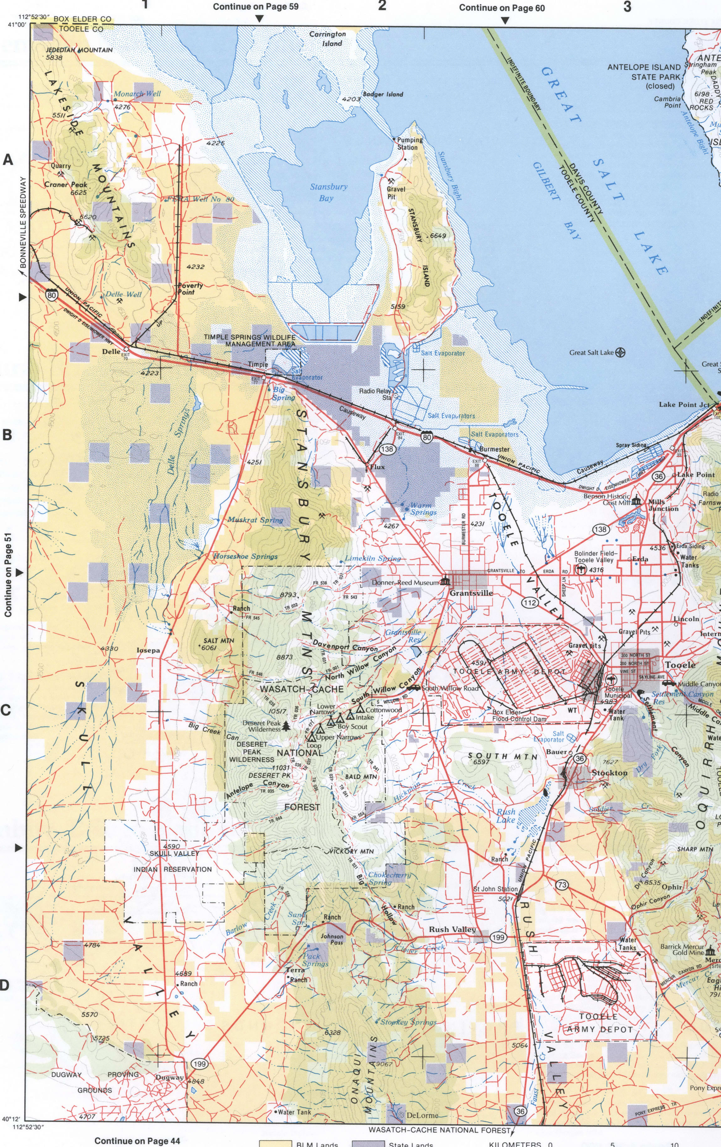 Map of Northwest Utah - Tooele county Map of Northwest Utah - Tooele county
