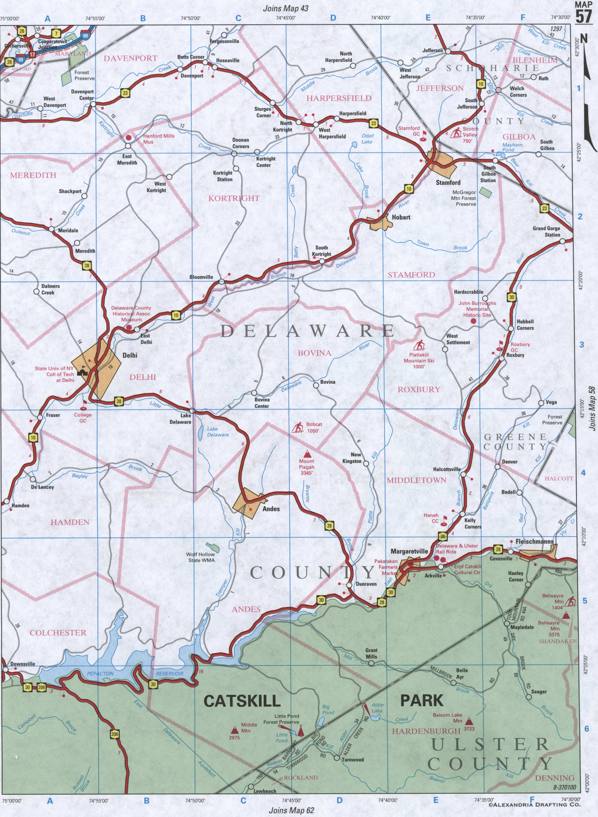 map of Delaware County