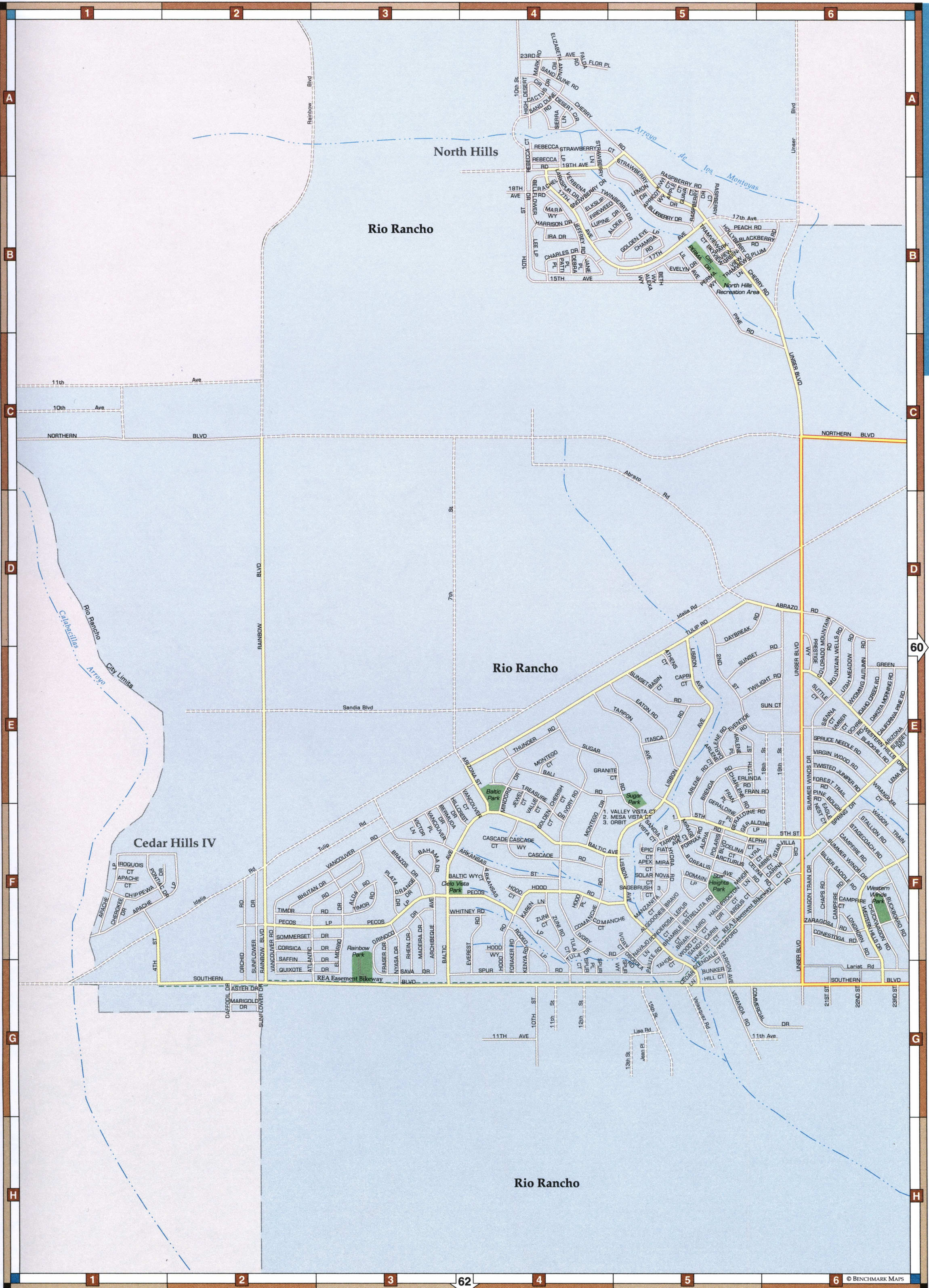 map Rio Rancho, North Hills, Cedar Hills