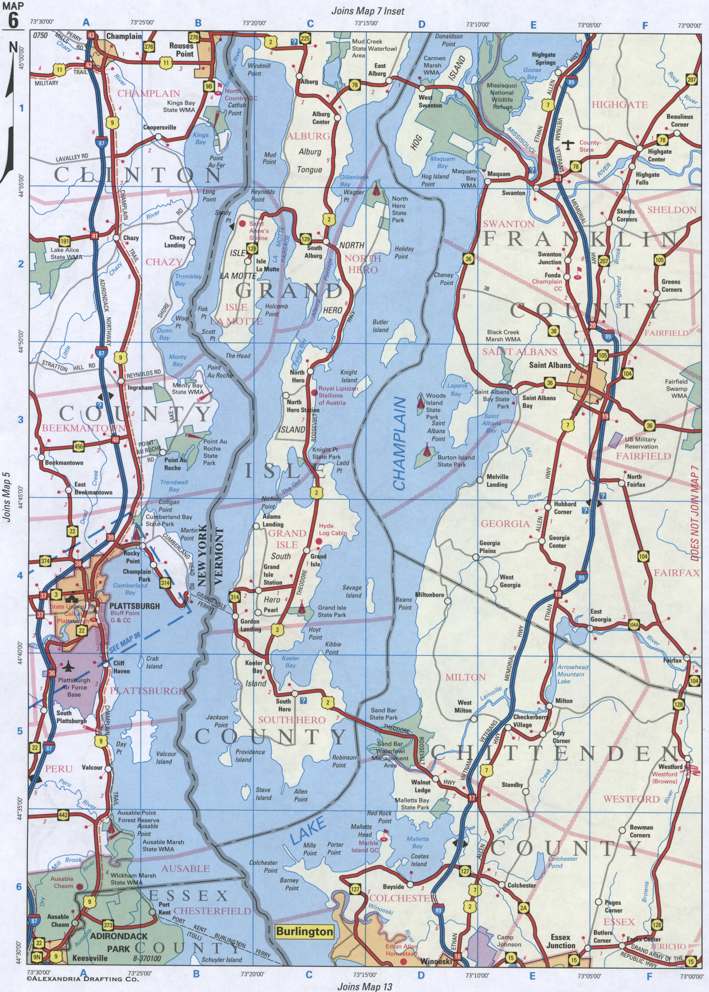 map of Clinton County and Grand Island County