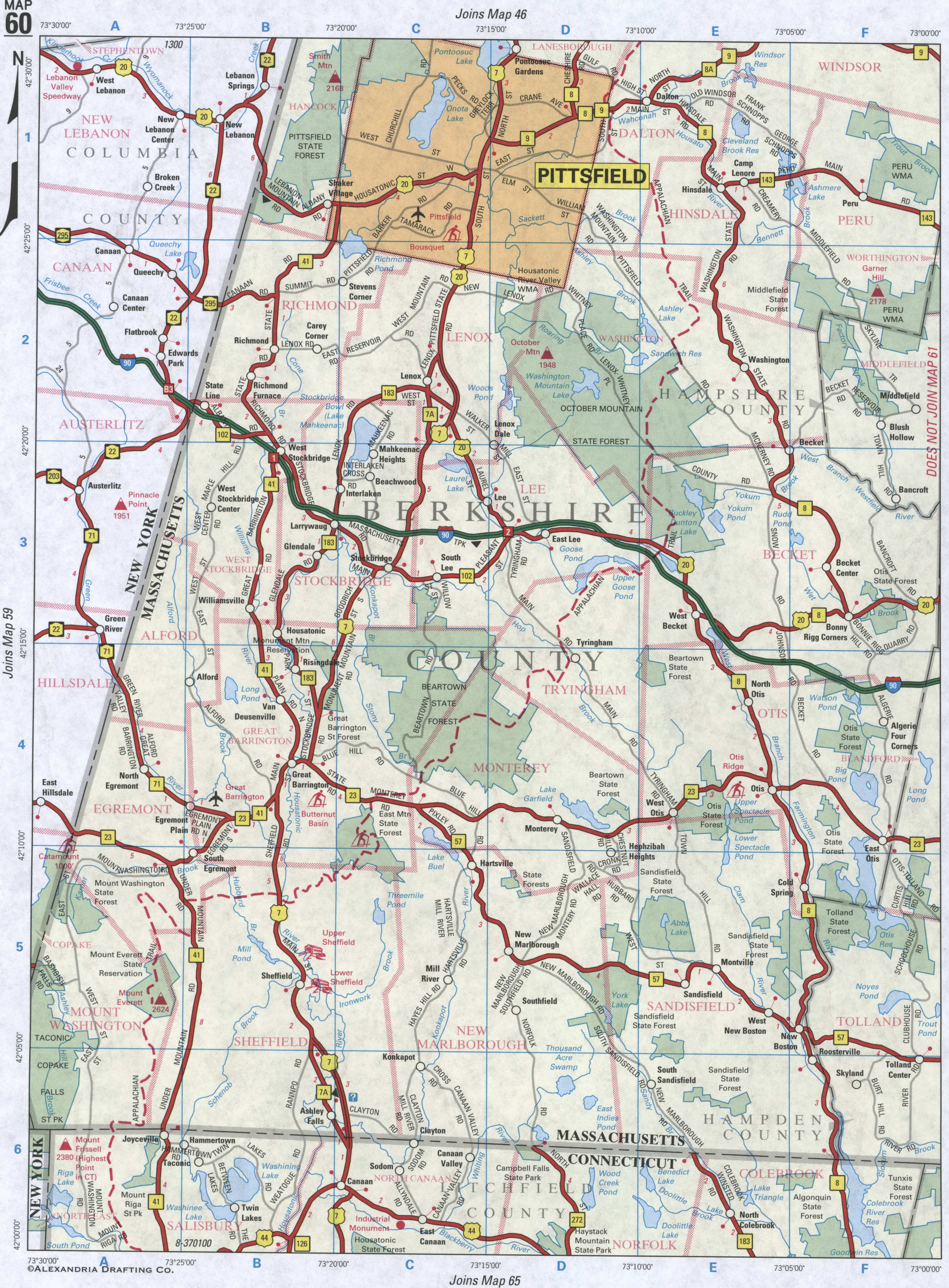 map of Berkshire County
