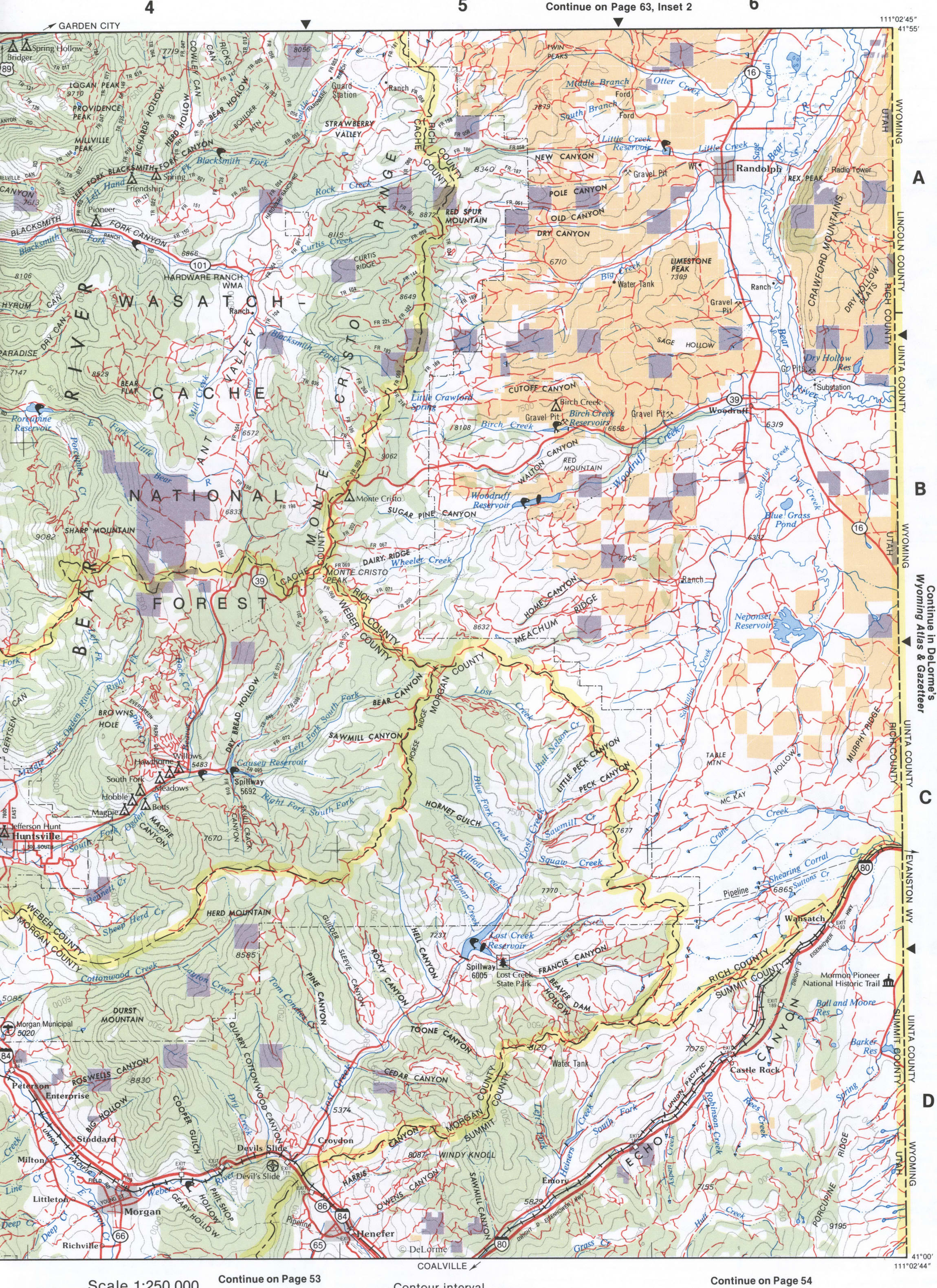 Map of Northwest Utah - Cache and Rich counties Map of Northwest Utah - Cache and Rich counties