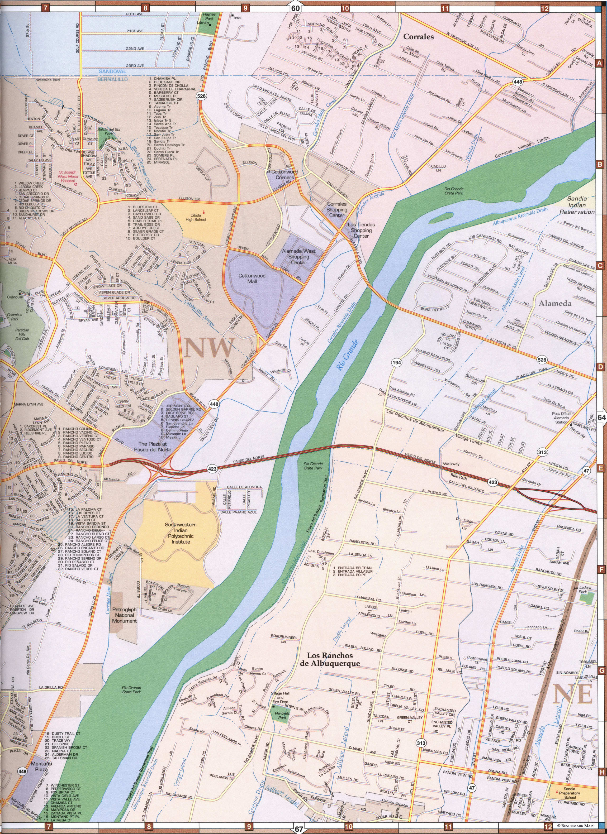 map of Los Rachos de Albuquerque