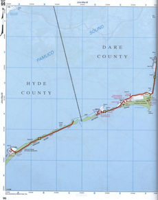map of Hyde CO and Dare CO, North Carolina