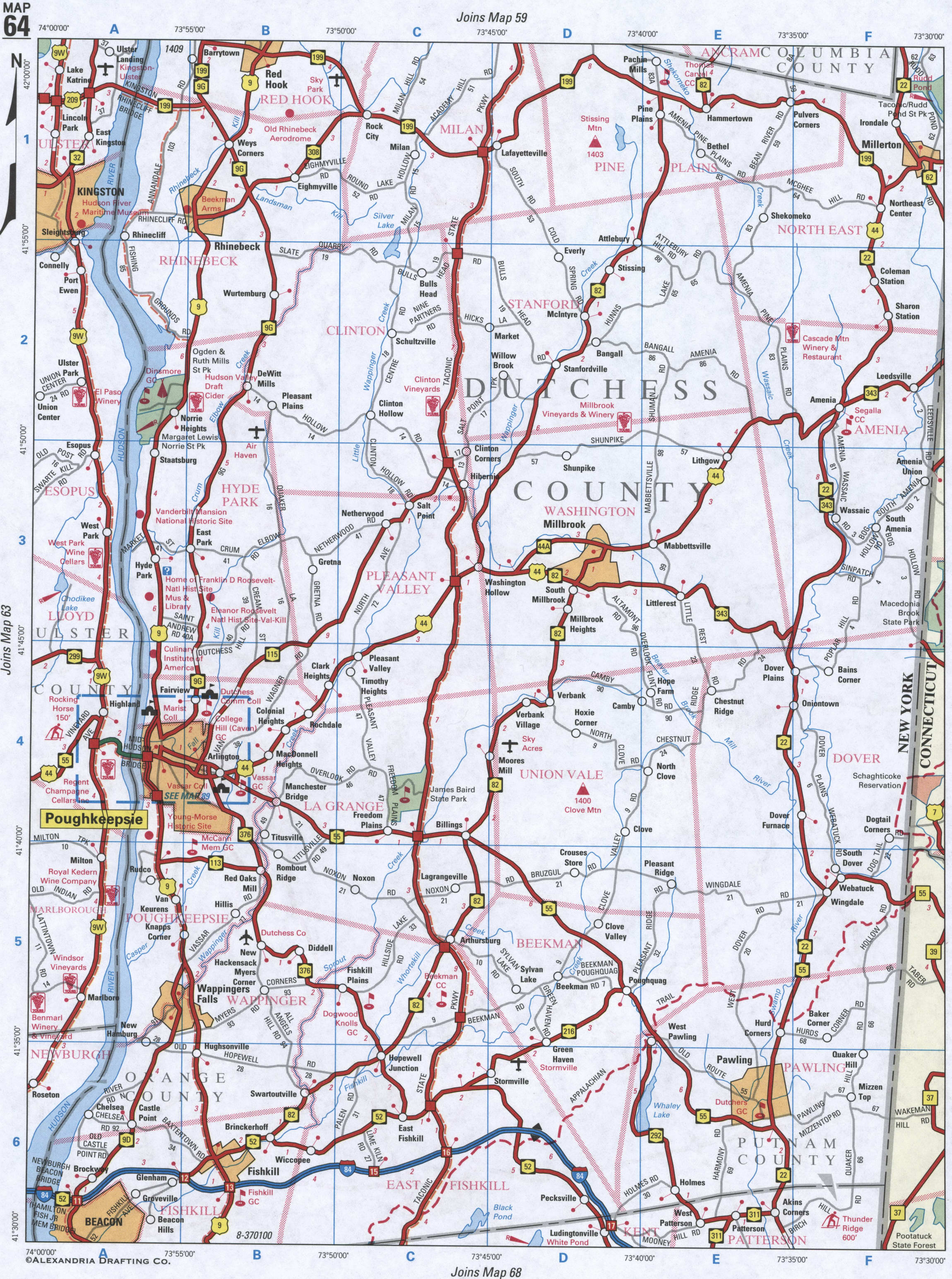 map of Dutchess County