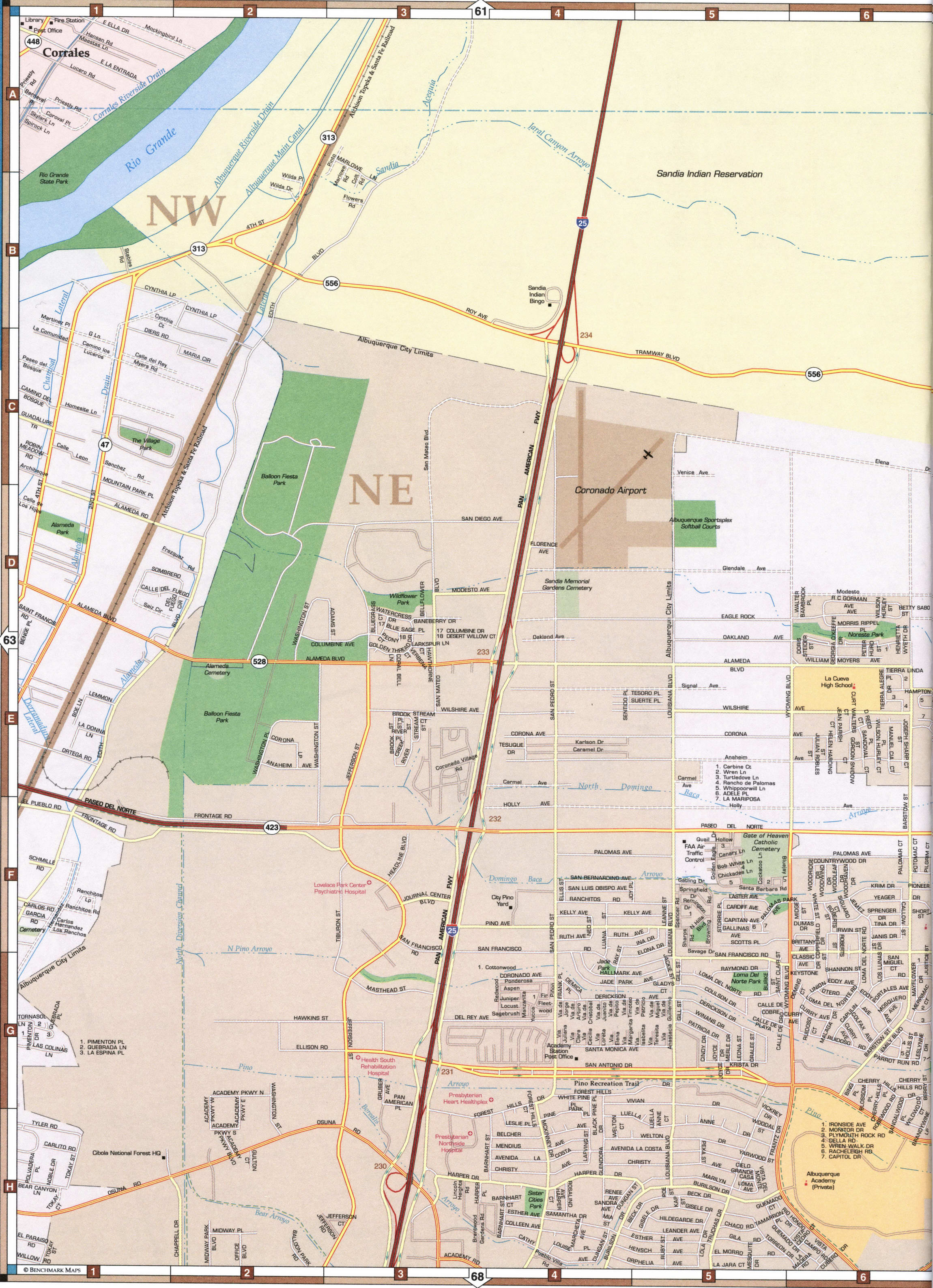 map of Albuquerque