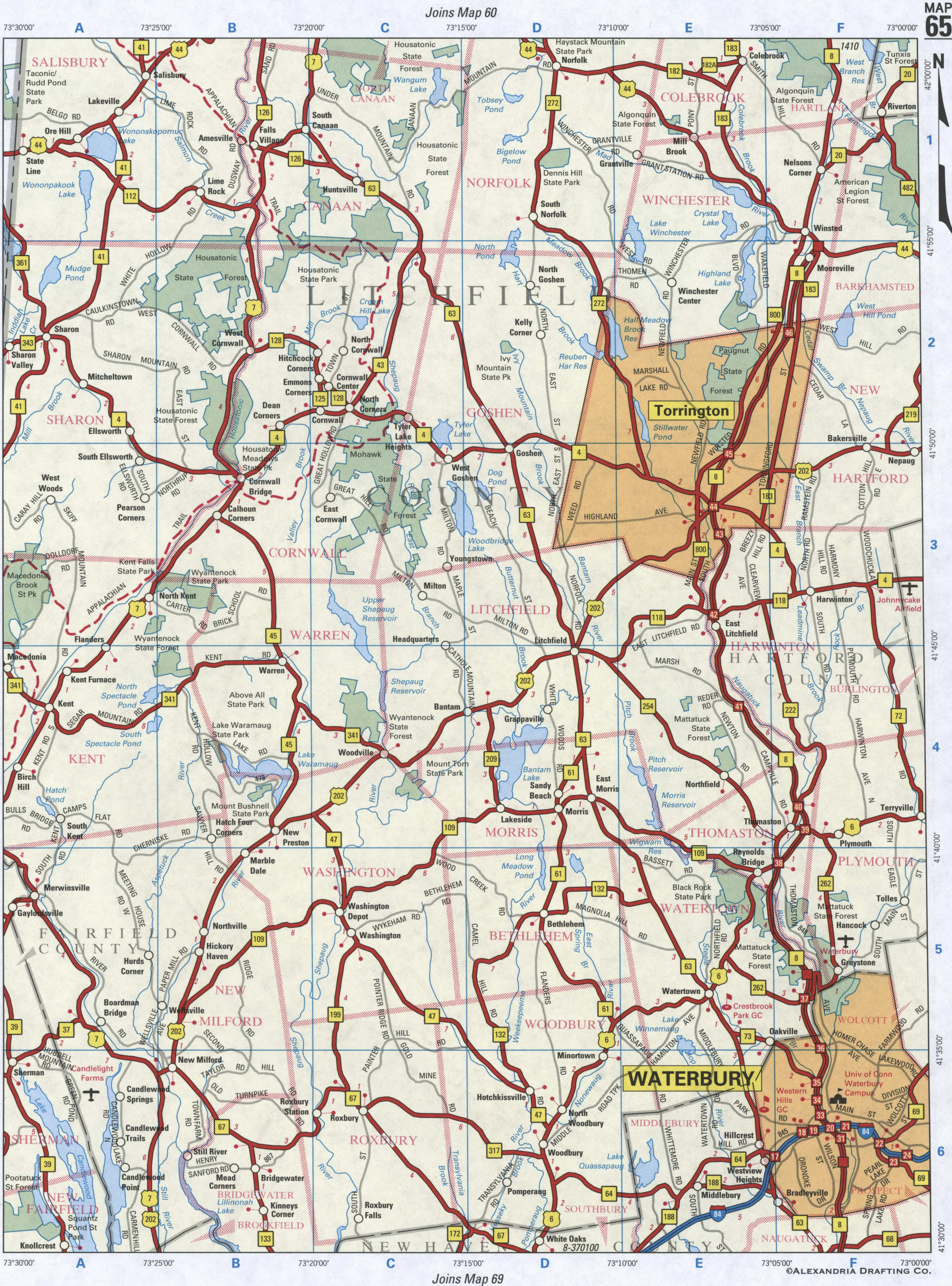 map of Litchfield County