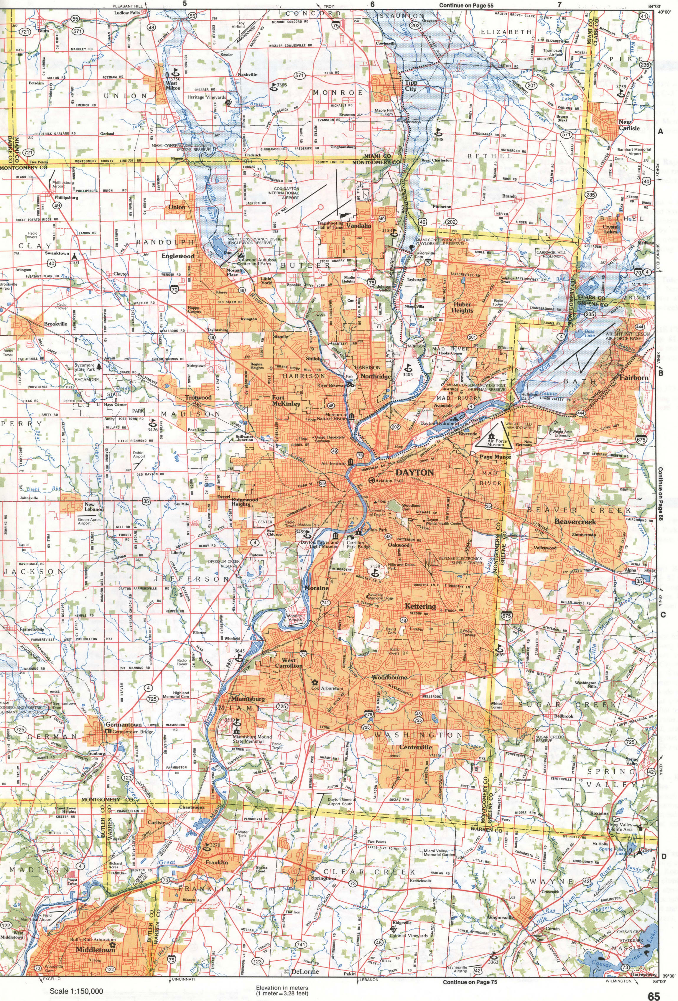 Map of Southwestern Ohio - Montgomery county Map of Southwestern Ohio - Montgomery county