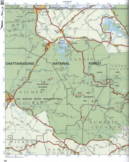 map of Fannin CO GA and Gilmer CO GA