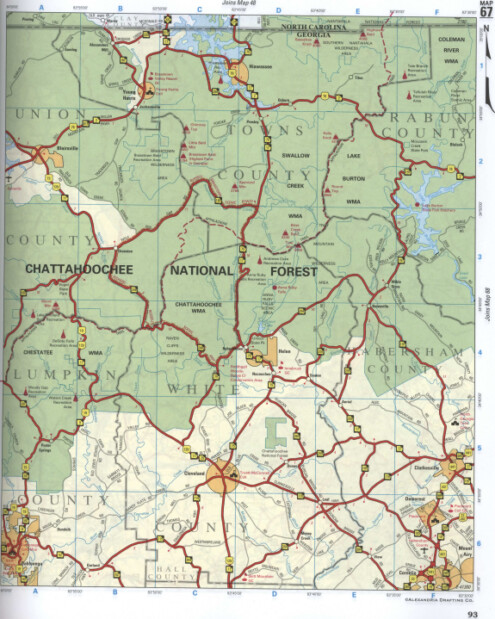 map of Towns CO GA and White CO GA
