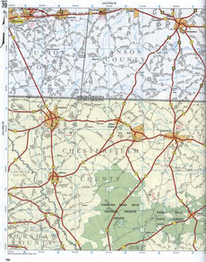 map of Anson CO NC, Union CO NC, and Chesterfield CO SC