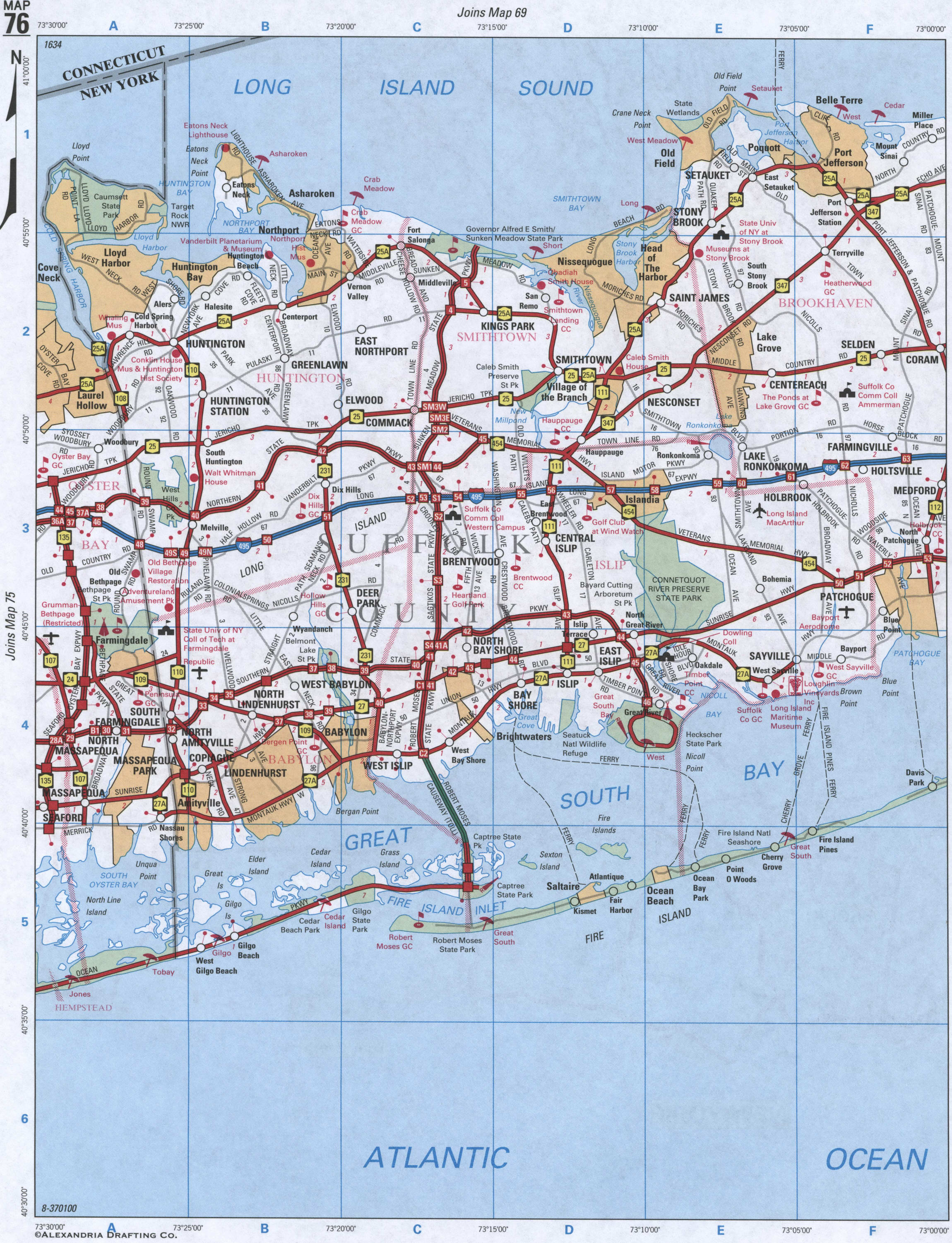 map of Suffolk County