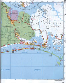 map of Carteret CO NC and Craven CO NC