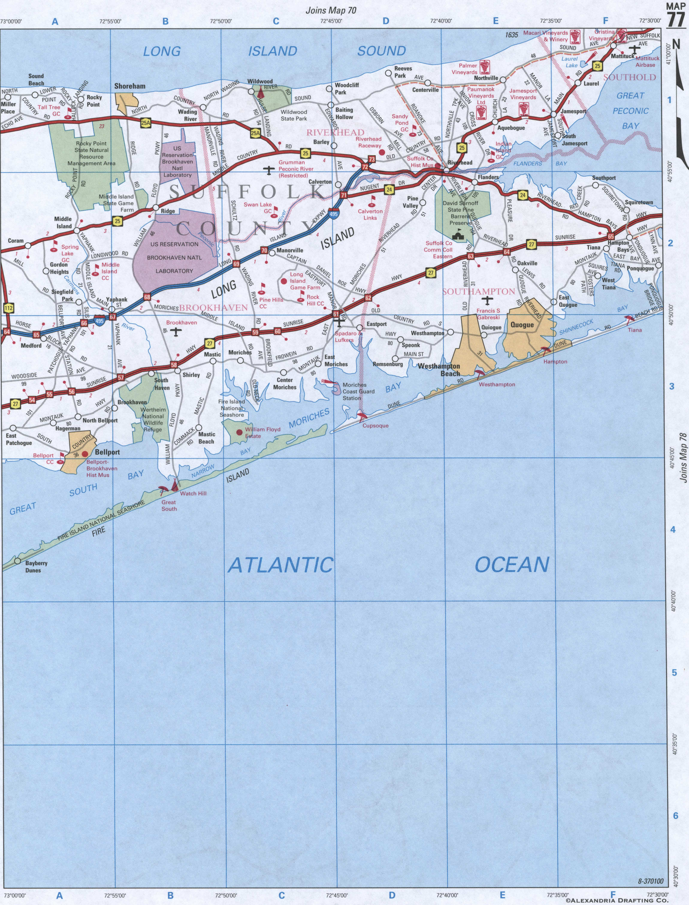 map of Suffolk County