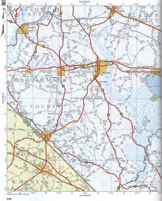 map of Columbus CO NC and Horry CO SC