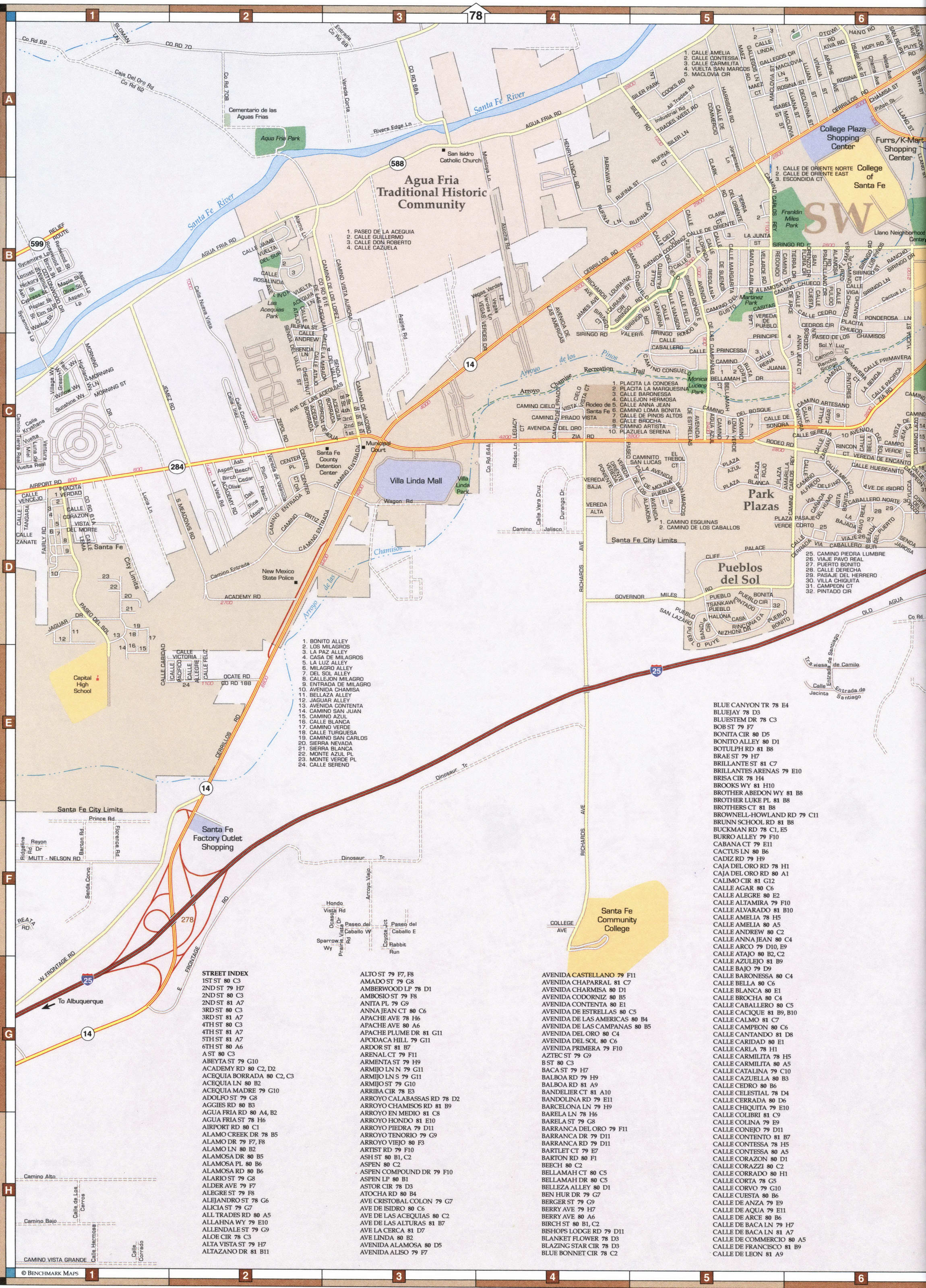 Map of Pueblos del Sol, Agua Fria Community