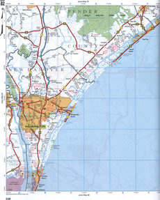 map of Pender CO and New Hanover CO, North Carolina