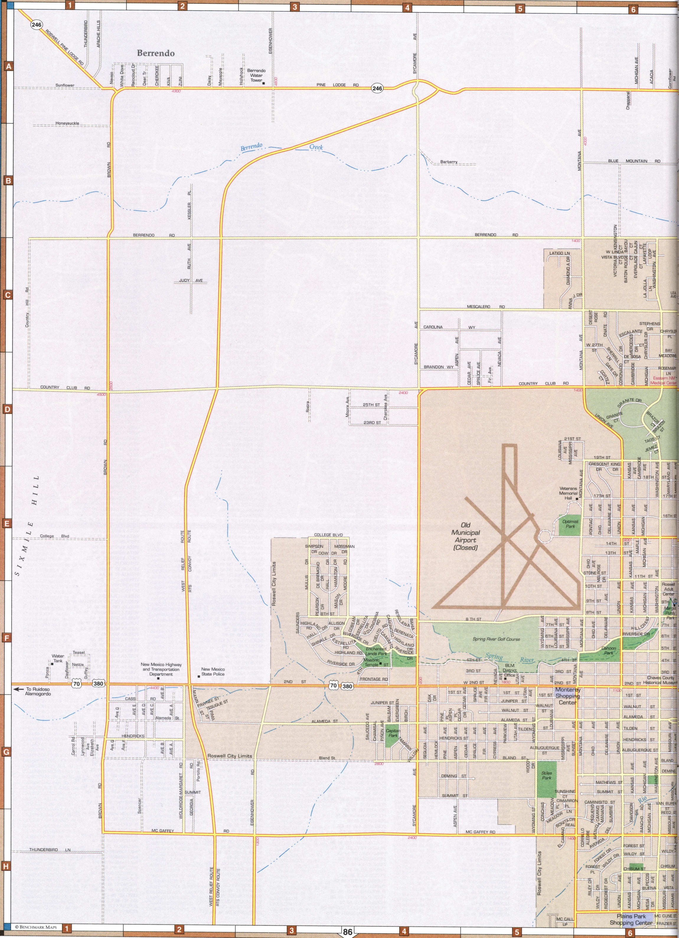 Map of Roswell, Berrendo