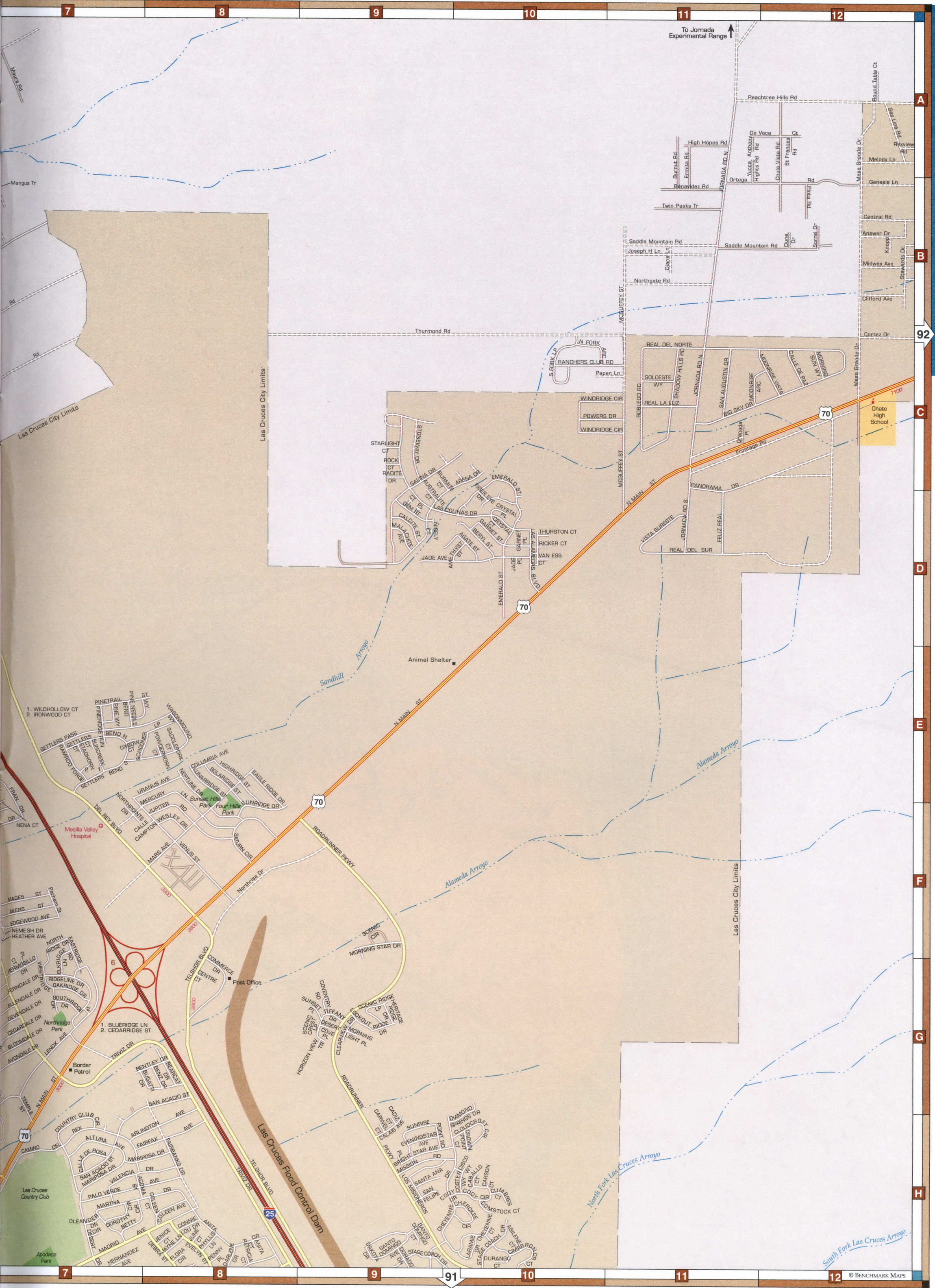 Map of Las Cruces